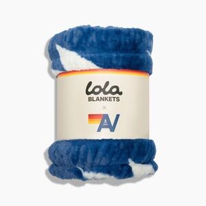 Aviator Nation X Lola Blanket - Blue White Bolt - Baby Size - NWT unopened